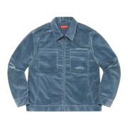 Supreme Blå Corduroy Zip Jacket Limited Edition Blue, Herr