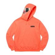 Supreme Hög Patches Huva Tröja Aprikos Orange, Herr