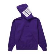 Supreme Lila Ribbstickad Hoodie Limited Edition Purple, Herr