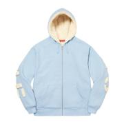 Supreme Begränsad upplaga Faux Fur Zip Up Hoodie Blue, Herr