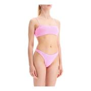 Hunza G Rynkad Bandeau Bikini Set Pink, Dam