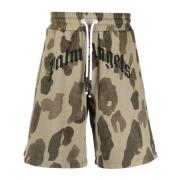 Palm Angels Camouflage Militärt Mönster Shorts Brun Brown, Herr