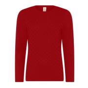 Skovhuus Prickig Struktur Pullover Blus Roccoco Red, Dam