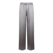 Herno Satin Wide Leg Trousers Gray, Dam