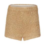 Nina Ricci Guld Metallic Stickad Hotpants Yellow, Dam