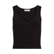 Nina Ricci Svart Korsett Detalj Topp Black, Dam