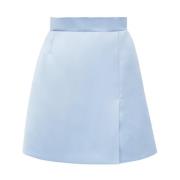 Nina Ricci Blå Satin A-Linje Mini Kjol Blue, Dam