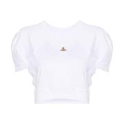 Vivienne Westwood Vit Bomull Crew Neck Logo T-shirt White, Dam