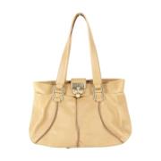 Celine Vintage Pre-owned Laeder handvskor Beige, Dam