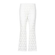 Erika Cavallini Vita Macramé Straight-Leg Byxor White, Dam