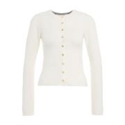 Semicouture Vit Stickat Aw24 White, Dam