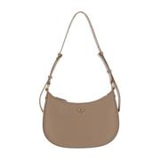 Pinko Läder Väska med Justerbart Handtag Beige, Dam