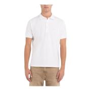 Replay Herr Basic Logo Polo Tröja White, Herr