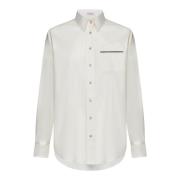 Brunello Cucinelli Vanilla Cream-tone Stretch Cotton Shirt Beige, Dam