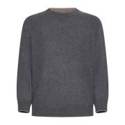 Brunello Cucinelli Grå Crew Neck Ulltröja Gray, Herr