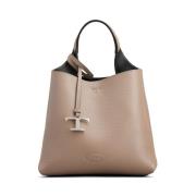 Tod's Strukturerad Beige Läder Axelväska Beige, Dam