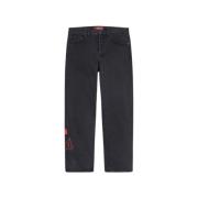 Supreme Begränsad Upplaga Svarta Regular Jeans Black, Herr