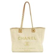 Chanel Vintage Pre-owned Tyg axelremsvskor Beige, Dam