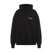 Balenciaga Stor Passform Hoodie Black, Dam