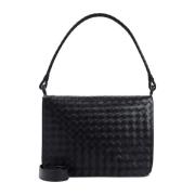 Bottega Veneta Svart Silver Intrecciato Wing Väska Black, Herr