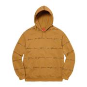 Supreme Script Stripe Hoodie Mörk Senap Limited Edition Yellow, Herr