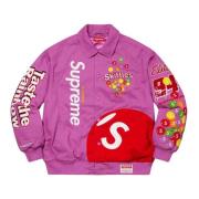 Supreme Lila Skittles Varsity Jacket Begränsad Upplaga Purple, Herr