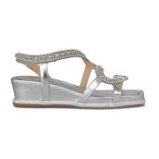 ALMA EN PENA Snake Wedge Sandal Gray, Dam