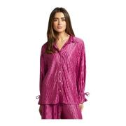 Alma EN Pena Flowing Shirt with Lapel Collar Pink, Dam