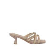 Alma EN Pena Kristallrem Kitten Heel Sandal Beige, Dam