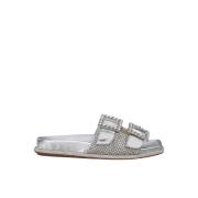 Alma EN Pena Dekorerad Platt Sandal Gray, Dam