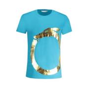 Trussardi Blått Tryck Logo T-shirt Blue, Herr