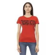 Trussardi Crimson Casual Elegance Tee Red, Dam