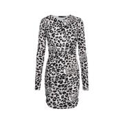 Love Moschino Leopardmönstrad Miniklänning Black, Dam