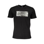 Cavalli Class Svart T-shirt med tryckt logotyp Black, Herr