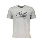 North Sails Tryck Logo Rund Hals T-shirt Gray, Herr