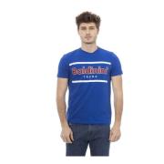 Baldinini Trend T-shirt med Logomönster Blue, Herr