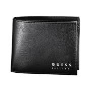 Guess Svart Läder Plånbok Snygg Design Black, Herr