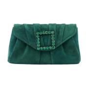 ALMA EN PENA Snygg Spänne Prydd Crossbody Väska Green, Dam