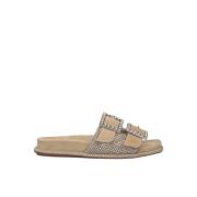 ALMA EN PENA Dekorerad Platt Sandal Beige, Dam