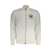 La Martina Vit Zip-Up Tröja med Broderi White, Herr