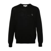 Maison Kitsuné Svart Tröja med Logodetalj Black, Herr