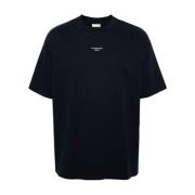 Drole de Monsieur Blå Jersey Logo Print T-shirt Blue, Herr