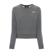 A.p.c. Grå Crew Neck Sweater Gray, Dam