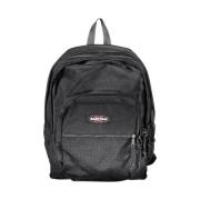 Eastpak Svart Nylon Ryggsäck med Dragkedjefack Black, Unisex