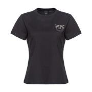 Pinko Svarta T-shirts och Polos Black, Dam