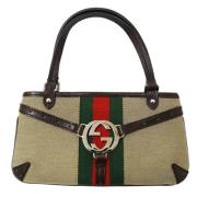 Gucci Vintage Pre-owned Canvas gucci-vskor Beige, Dam