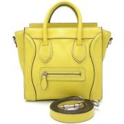 Celine Vintage Pre-owned Laeder handvskor Yellow, Dam