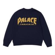 Palace Begränsad Upplaga Navy Stickad Tröja Blue, Herr