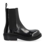 Bottega Veneta Svarta Läder Ankelboots Aw22 Black, Dam