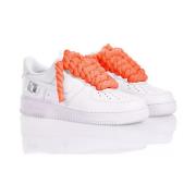 Nike Handgjorda Vita Sneakers Anpassade Skor White, Herr